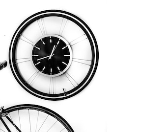 Bike Furniture Design - Bicycle Wheel Clock - Road Deluxe