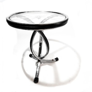 Trophy Table! Bicycle Wheel/Rim Table and stool