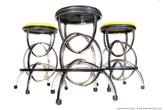 Bicycle Wheel Barstool S 2 Bike Furniture Design Etsy