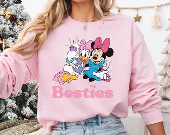 Daisy and Minnie Besties Sweatshirt, Girls Just Wanna Have Fun, Disney Besties Hoodie, Disney Friends Matching Sweater, Disney Summer Sweat