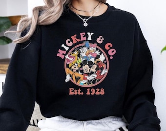 Mickey and Friends Co. Est. 1928 Sweatshirt, Disney Family Trip Sweater, Family Matching Hoodie, Disney Sweatshirt, Disney Friends Hoodie
