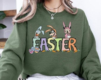 Sudadera de Pascua de Disney, suéter de Pascua de Mickey y sus amigos, sudadera con capucha de Pascua de Disneyland, sudadera de amigos de Pascua, sudadera de Pascua para jóvenes