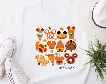 Camiseta de Disney Snacks, camiseta de Disney Life de Acción de Gracias, camiseta de Disney Fall, camiseta de Disney Snacks, camiseta de Disneyworld, camiseta de comida de Epcot, comida de Disney