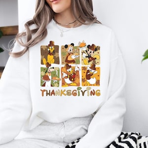 Sudadera con personajes de Disney, Feliz Día de Acción de Gracias, Sudadera con capucha de Disney, Sudadera con capucha de Disney Trip, Regalo de Acción de Gracias