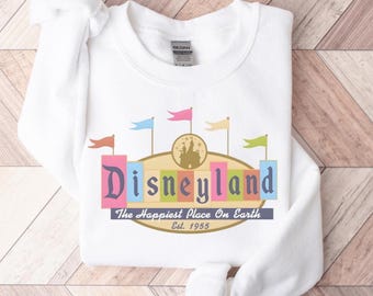 Disneyland The Happiest Place On Earth Sweatshirt, Vintage Disney Sweater, Disney Castle Hoodie, Magical Kingdom, Disney Family Vacation