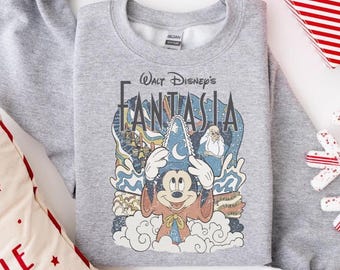 Felpa retrò Fantasia di Walt Disney, felpa Topolino Stregone, costume da viaggio Disney, felpa Topolino Mago, felpa con cappuccio Magic Kingdom