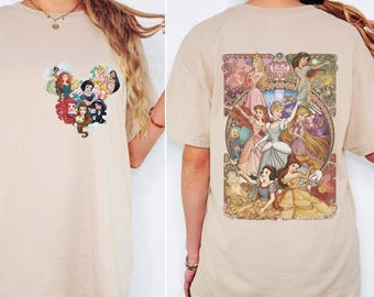 Retro Disney Princess-skjorta, Disney World-prinsesskjorta, Disney-karaktärsskjorta, Disney-resa-t-shirt, Disney-flickreset-t-shirt, Magic Kingdom