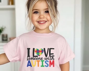 Ich liebe jemanden mit Autismus Shirt, Autismus Kinder Puzzle Shirt, Autismus Bewusstsein Shirt, Puzzleteil Shirt, Autismus Familie Shirt, Autismus Stolz