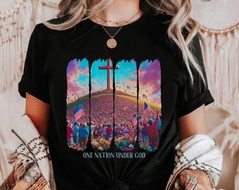 Camiseta One Nation Under God, Camiseta Four of July, Camiseta Patriótica, Camiseta Faith, Presente do Dia da Independência, Camiseta do Memorial Day, Camiseta dos EUA