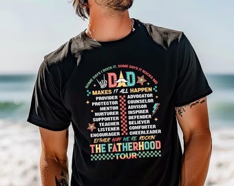 Camiseta divertida de paternidad, camiseta del Día del Padre, "A veces lo rockeo, a veces me rockea", camiseta de papá sarcástico, camiseta divertida de papá, regalo para papá