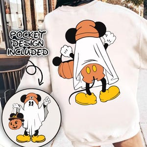Disney Mickey Halloween Sweatshirt, Cute Mickey Halloween Hoodie, Disney Kids Halloween Sweater, Mickey Ghost Sweatshirt,Halloween Trip 2025