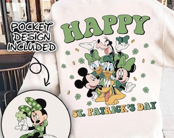 Disney Happy St. Patricks Day Sweatshirt, Disney St Patrick Day Hoodie, Mickey and Friends St Patricks Gift, Lucky Mouse, St Pattys Mouse