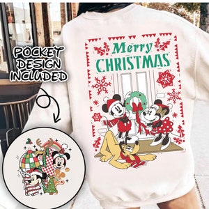 Mickey Minnie Merry Christmas Sweatshirt, Disney Christmas Sweatshirt, Mickey Christmas, Mickey and Friends Sweater, Family Christmas Sweat