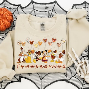 Sudadera de Acción de Gracias de Mickey y sus amigos, sudadera con capucha de Acción de Gracias de Disney, sudadera de Feliz Acción de Gracias de Disney, Acción de Gracias familiar, Día del pavo