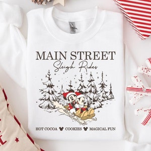 Main Street Sleigh Rides Sweatshirt, Disney Family Christmas Hoodie, Mickey Minnie Christmas Sweatshirt, Magic Christmas Sweatshirt