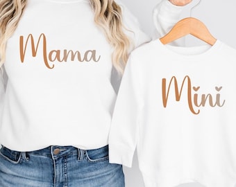 Mama und Mini passende Sweatshirts, Mutter und Tochter Outfit
