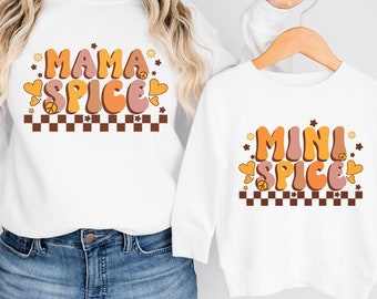 Mama Mini Spice Fall Sweatshirt, Matching Mom and Me Outfit, Mommy and Me Sweaters, Thanksgiving Matching Sweater, Mommy and Me Fall Sweater