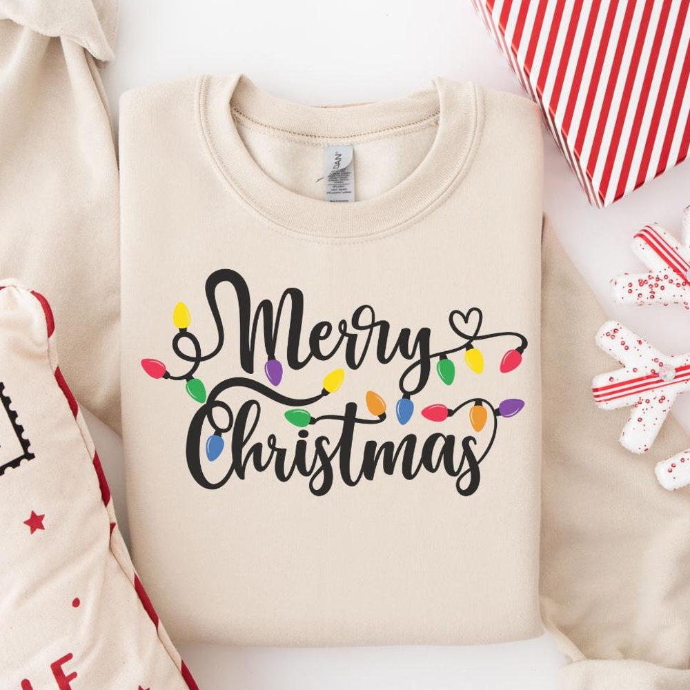 Merry Christmas Lights, Christmas Lights Sweater, Merry Christmas Hoodie, Merry Christmas Sweatshirt,, Christmas Gift,Christmas Sweatshirt Moderndaydecors