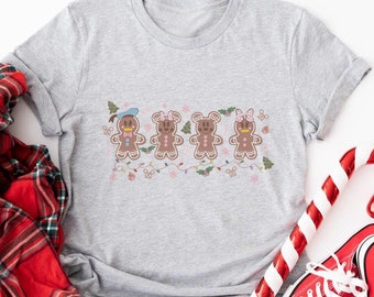 Mickey And Minnie Gingerbread Christmas Shirt, Disney Christmas Lights Shirt, Disney Christmas Cookie Shirt, Disneyland Family Trip Shirt