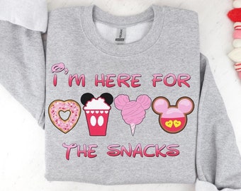 Sudadera con la frase "Estoy aquí para comer bocadillos", regalo de San Valentín, sudadera de Disney para San Valentín, sudadera a juego de Disney, regalo de Disney para San Valentín