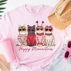 Happy Meowentine Shirt, Meowy Valentine Shirt, Cat Valentine Shirt, Gift for Cat Lover, Valentines Cat Tee, Valentines Gift, Cat Lover V-day