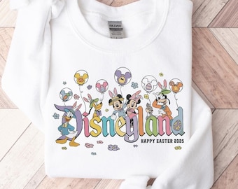 Disneyland påskkjorta, Musse och vänner påsktröja, Musse Kanin-huvtröja, Disney Glad Påsk 2025, Påskpresent, Disneyälskare