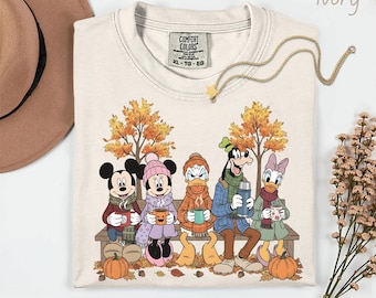 Comfort Colors Mickey and Friends Fall Shirt, Disney Fall Vibes, Disney Fall Autumn Shirt, Disney Pumpkin Halloween Tee, Disney Thanksgiving