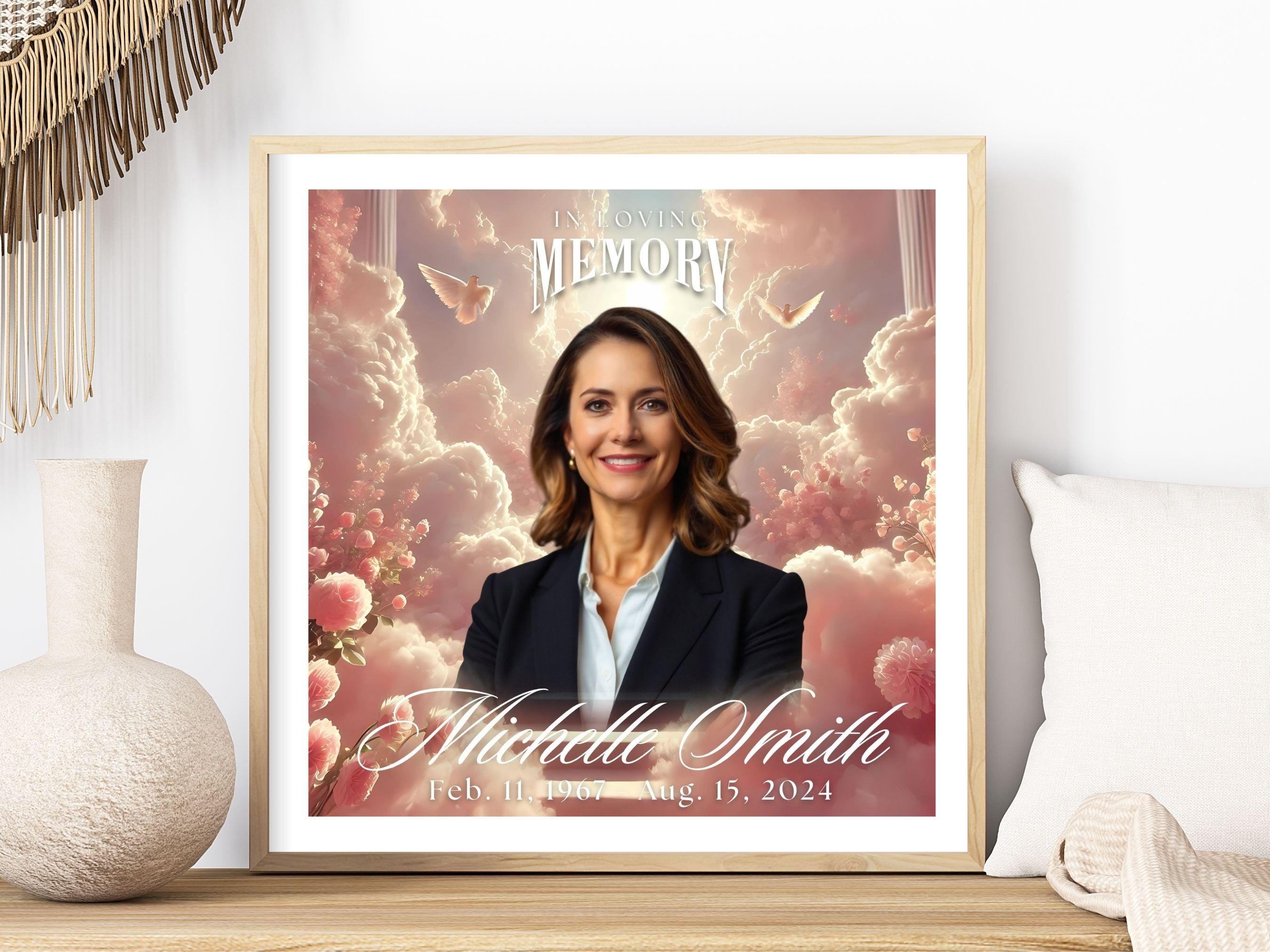Pink Memorial Background PNG Heavens Gate in Loving Memory Backdrop Rip ...