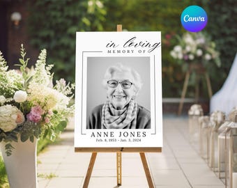 Editable Funeral Welcome Sign In Loving Memory Of Photos For Funeral Memorial Photo Template Funeral Decoration Memorial Welcome Poster