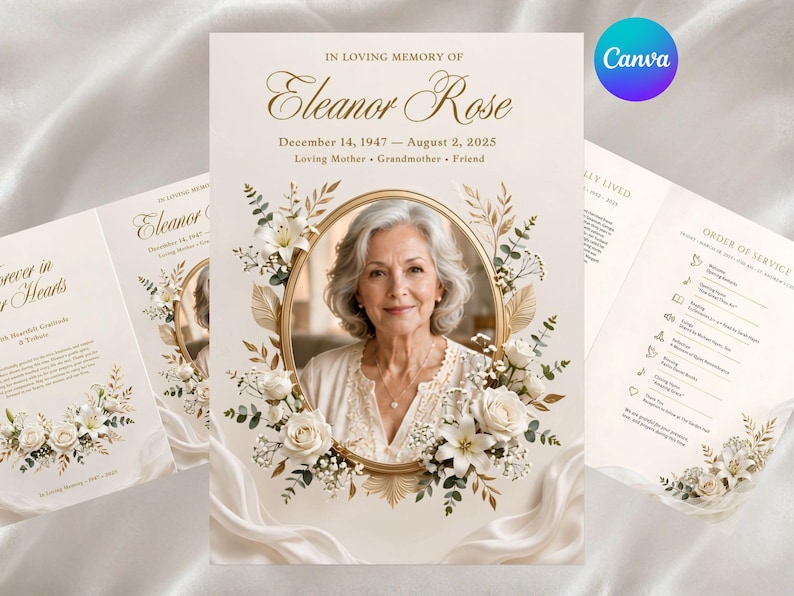In Loving Memory of Memorial Program Celebration of Life Floral Funeral ...