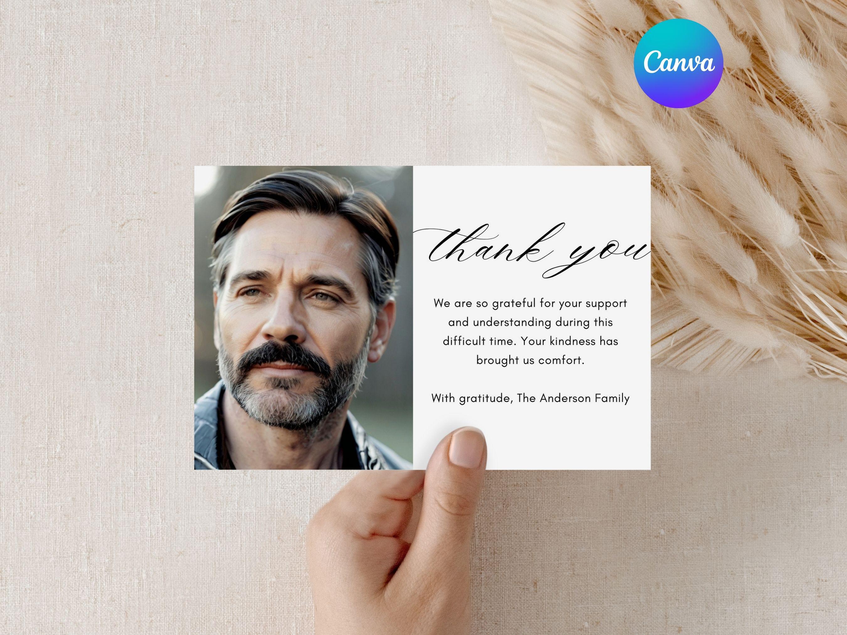 Funeral Thank You Card Template Simple Funeral Card Memorial Card