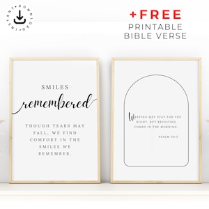 Memorial Table sign Memorial verse Funeral Printable Funeral Favor Sign Memorial Service Keepsake Celebration of Life GIft Memorial Quotes