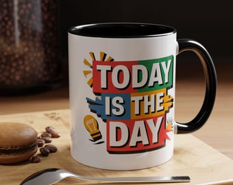Colored Accent Ceramic Mug | 11oz & 15oz, Glossy Handle Contrast