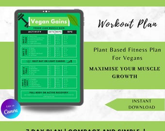 Vegan Workout Plan - Muscle Gain and Fat Loss, Plant Based Body Building Routine.