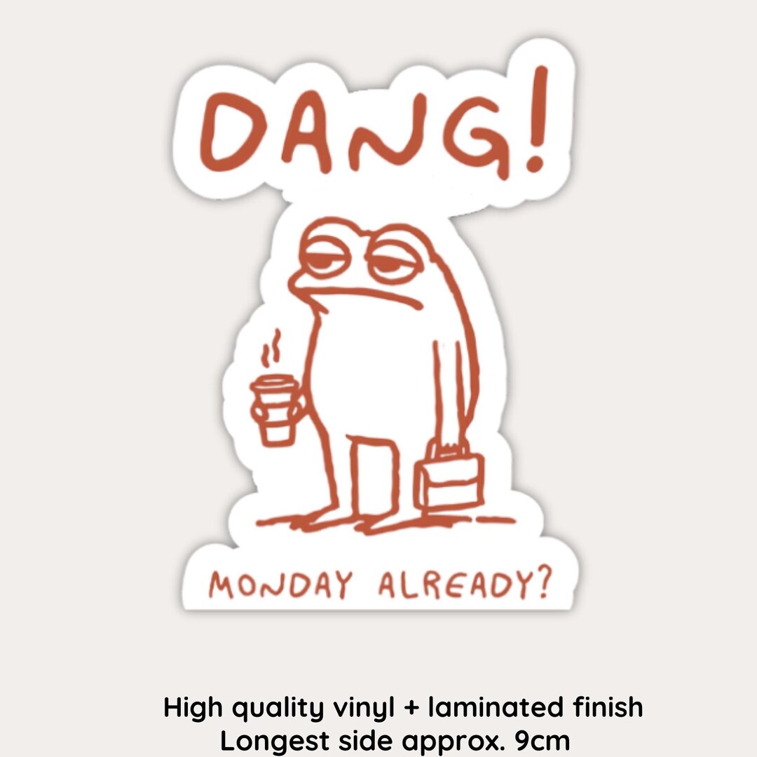 Vinyl Laminated Sticker Waterproof Decal - Funny Frog Sticker for ...