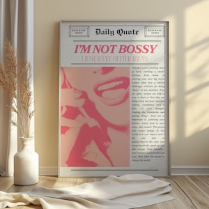 Trendy Newspaper Print, Printable Wall Art, Girly, Pink Wall Prints, Preppy Wall Art, Trendy Wall Art, Feminine Quote, y2k room decor, PNG
