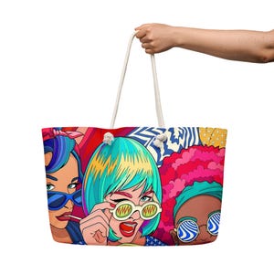 Pop Art Tote Bag – Bold Colorful Statement Handbag