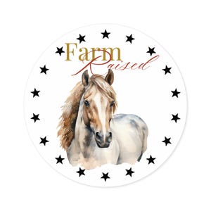 Adesivi con cavalli allevati in fattoria, splendida arte equestre, arredamento rustico per la casa, regalo per gli amanti degli animali, perfetti per diari e computer portatili