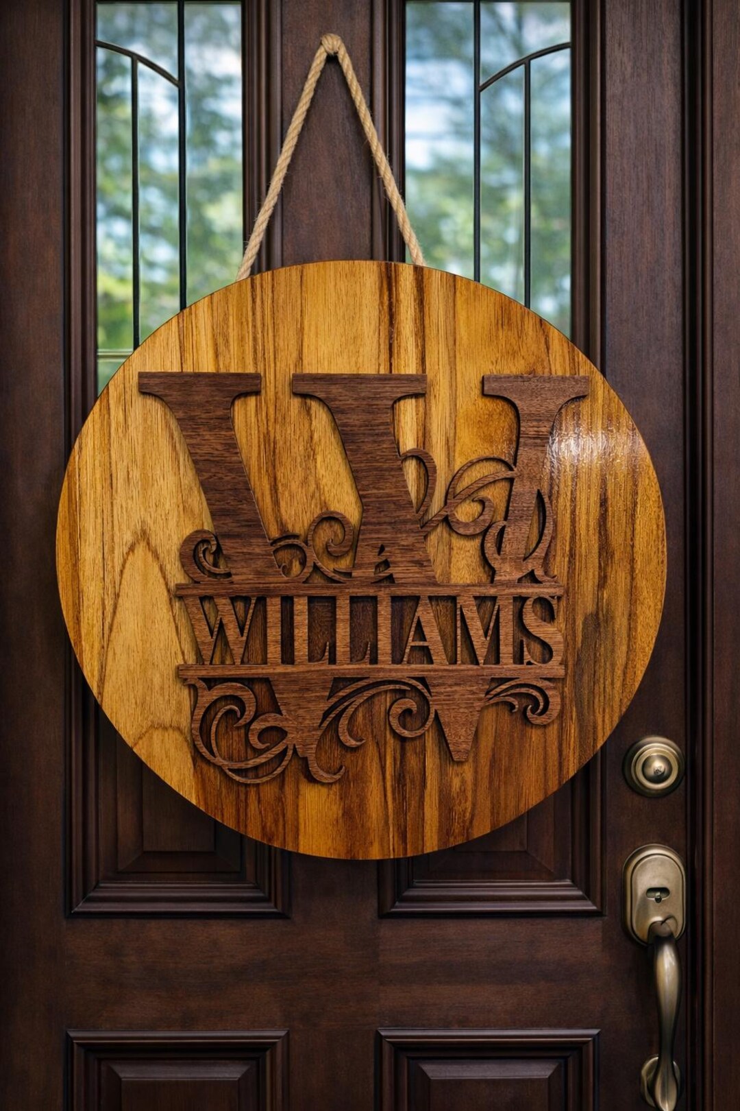 Personalized Family Name Wood Sign | Custom Door Hanger - Etsy
