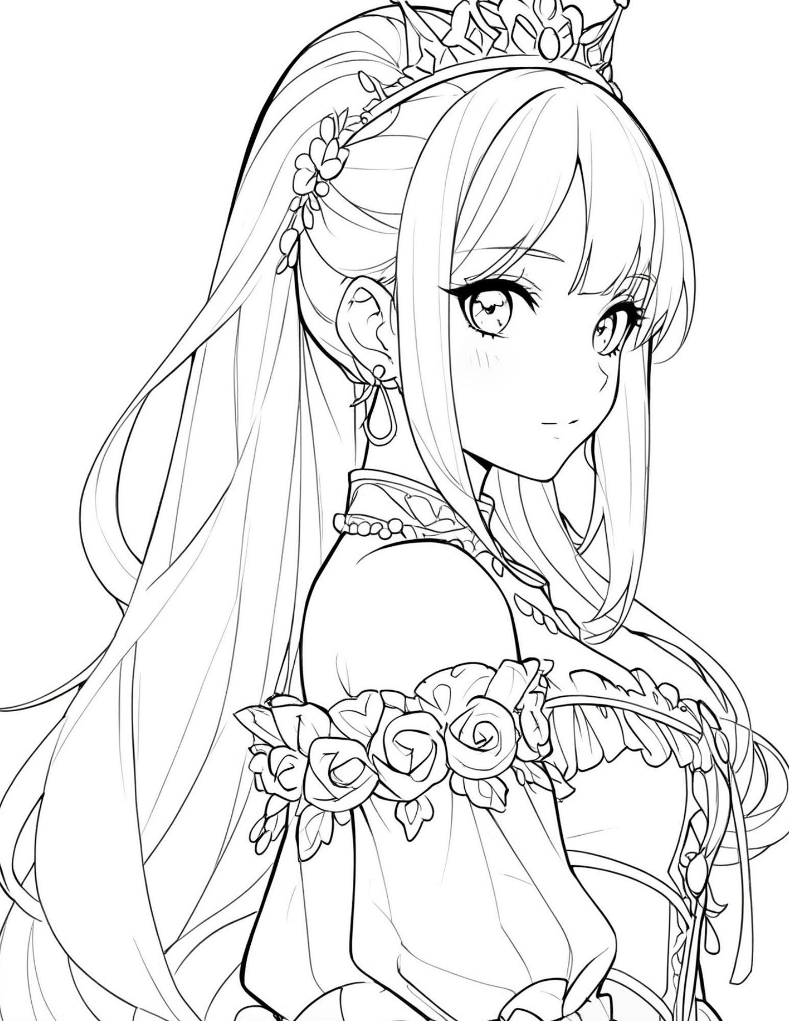 90 Anime Princess Coloring Pages | Adult and Kid Coloring Pages | Zen ...