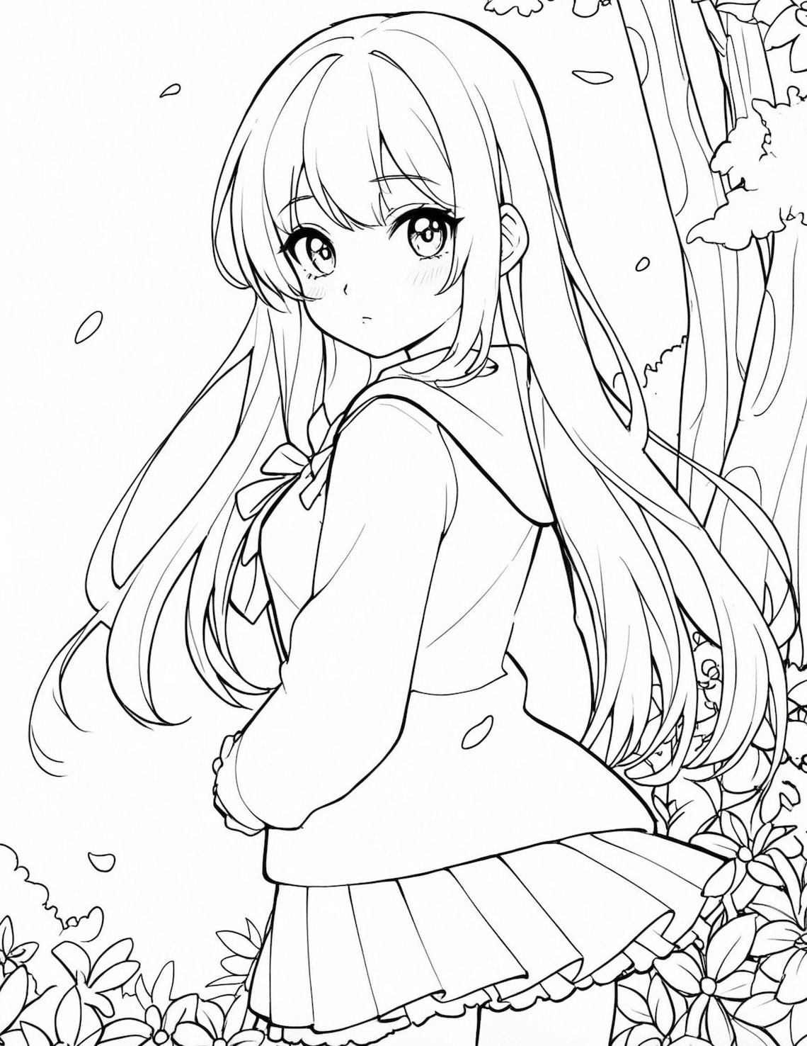 90 Anime Girl Coloring Pages | Adult and Kid Coloring Pages | Zen Art ...