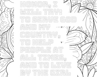 40 Girl Scouts Chibi Girl Coloring Pages | Anime Kid & Adult Coloring Pages | Art On The Go | Printable Digital Instant Download PDF