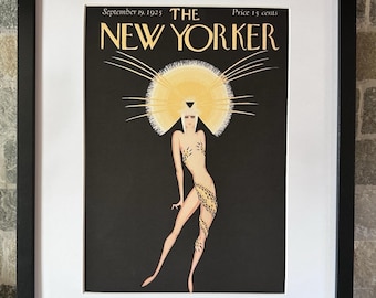Framed 1925 The New Yorker Sept 19 Art Deco Max Ree Showgirl