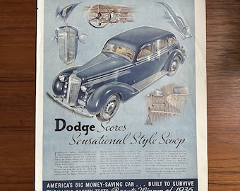 1935 Magazine Print Ad Dodge Scores