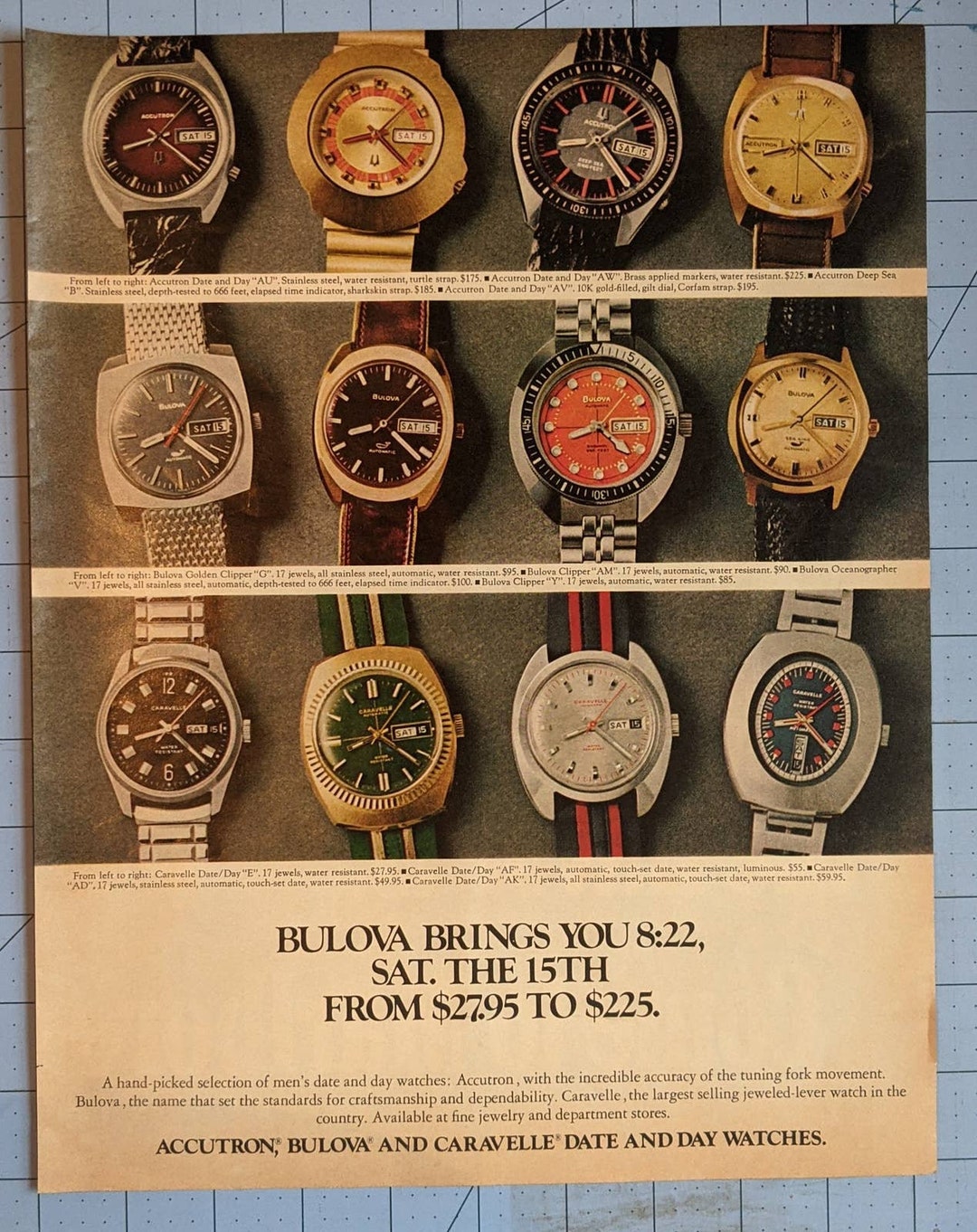 Vintage Print Ad 1972 Bulova Watch Etsy
