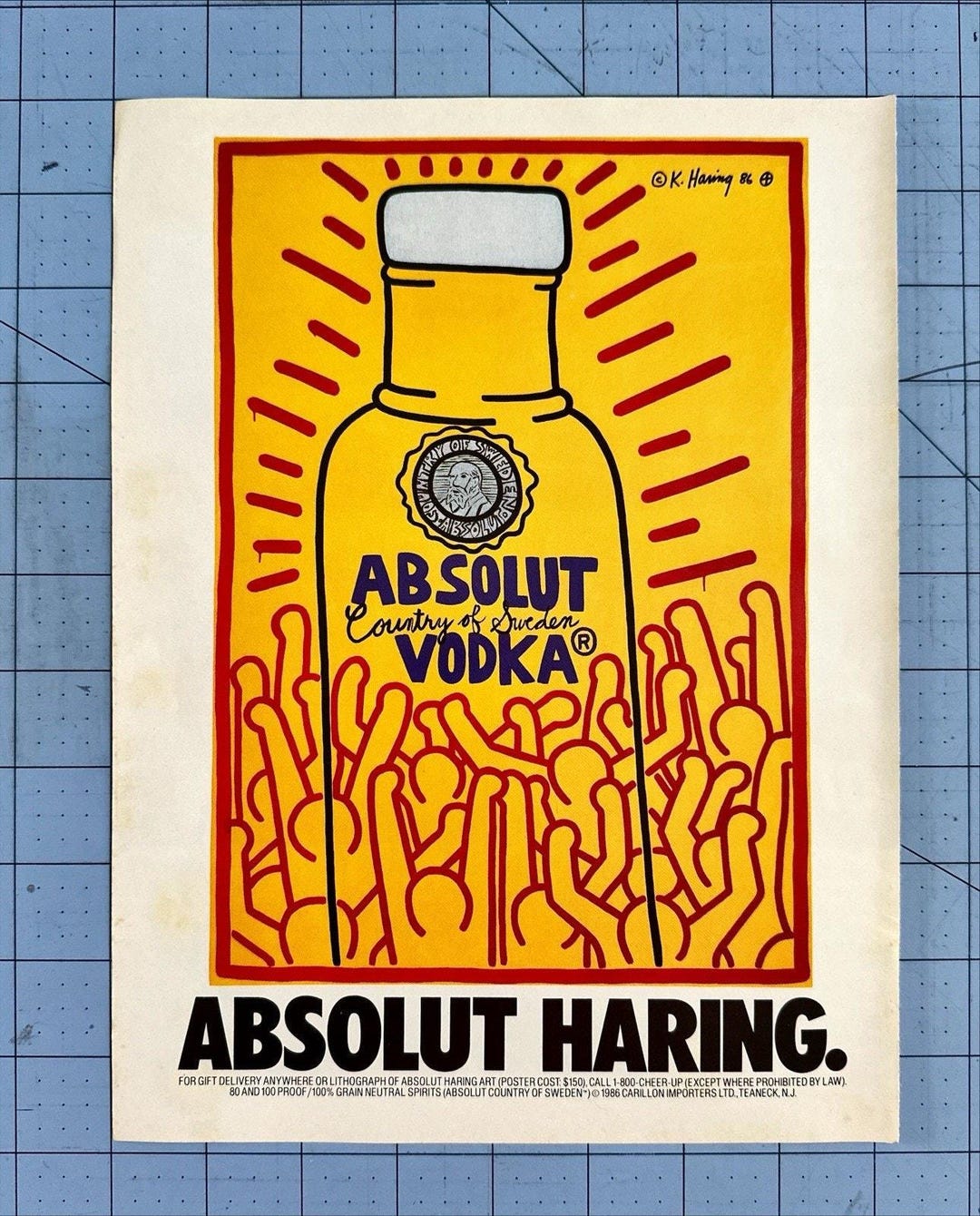 Absolut Vodka Magazine Ad 1996 Absolut Haring Keith Haring - Etsy