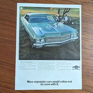 Vintage Print Ad 1970 Chevrolet Caprice