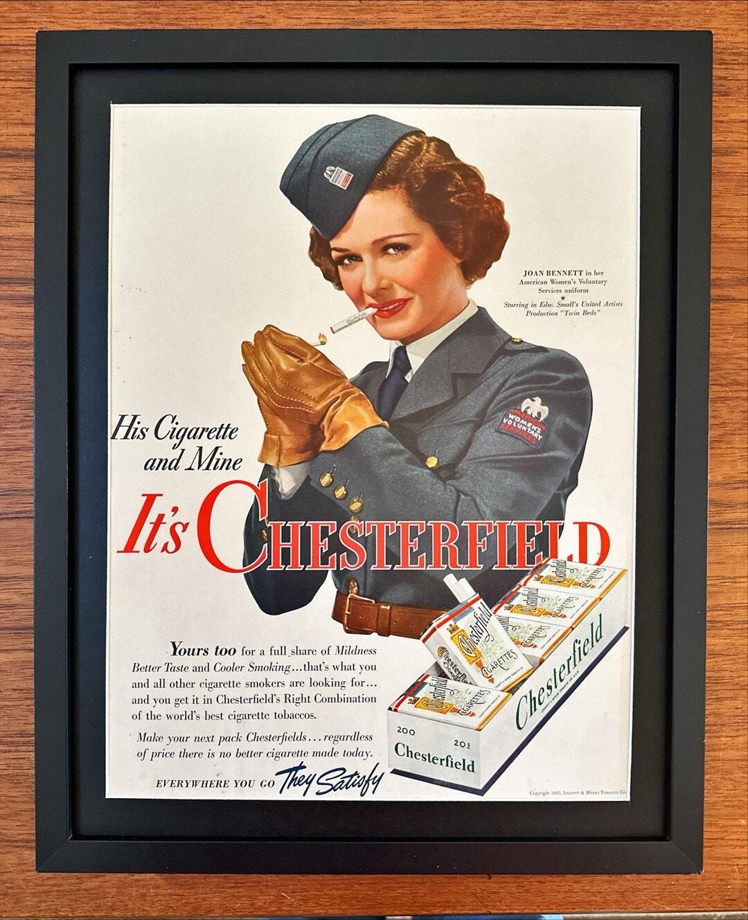 chesterfield cigarette poster 1938 Cigarettes Female Airplane Pilot Smoking 1930s Print Ad This ready to hang Chesterfield Cigarettes Poster print by Charles Edward Chambers is currently on a special discount Chesterfield Cigarettes Poster