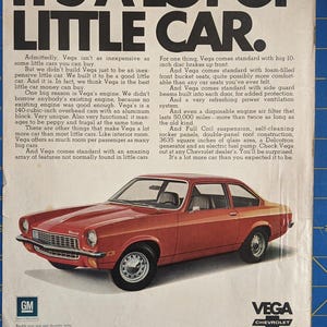 Vintage Print Ad 1971 Chevrolet Vega