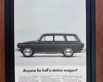 Framed 1967 Volkswagen VW Squareback Sedan Car Ad - Anyone for half?